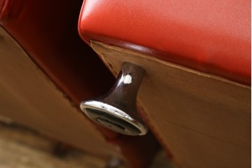 和製ヴィンテージ　激レア　希少!!　富士ファニチア(FUJI FURNITURE)　本革　組み合わせ自在なレザーソファ　(R-079936)