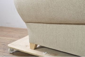 中古　フランス輸入家具　ファブリック　お部屋に取り入れやすいナチュラルモダンデザインのクラブソファ(1P、一人掛けソファ、アームソファ)(定価約25万円)(R-079939)