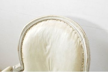 ジャンク品　フランスアンティーク　ペイント　ディスプレイにおすすめ!!シャビーな風合いがおしゃれなフレンチソファ2脚セット(1人掛けソファ、一人掛け、1P、アームソファ、ラウンジソファ、バラ売り可能)(R-079941)