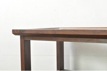 中古　美品!!　九州民芸家具　欅(ケヤキ)材　引き出し2杯付き　表情豊かな木目が魅力的なモダンデザインの茶棚(飾り棚、戸棚、収納棚、サイドキャビネット)(R-079948)