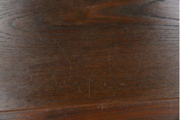 中古　美品!!　九州民芸家具　欅(ケヤキ)材　引き出し2杯付き　表情豊かな木目が魅力的なモダンデザインの茶棚(飾り棚、戸棚、収納棚、サイドキャビネット)(R-079948)