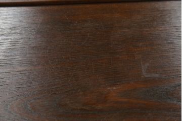 中古　美品!!　九州民芸家具　欅(ケヤキ)材　引き出し2杯付き　表情豊かな木目が魅力的なモダンデザインの茶棚(飾り棚、戸棚、収納棚、サイドキャビネット)(R-079948)