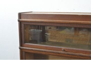 イギリスアンティーク　The Globe-Wernicke Co Ltd(ザ・グローブ・ウェルニッケ)　オーク材　引き出し2杯付き　木の風合いを楽しめるレトロナチュラルな雰囲気のスタッキングブックケース(本箱、本棚、書棚、ブックシェルフ、収納棚、戸棚、キャビネット、飾り棚、陳列棚、英国)(R-079950)