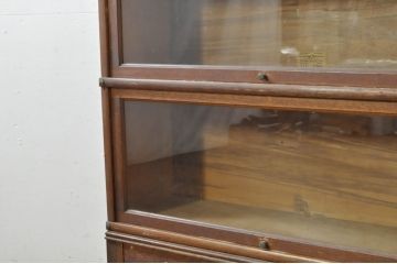 イギリスアンティーク　The Globe-Wernicke Co Ltd(ザ・グローブ・ウェルニッケ)　オーク材　引き出し2杯付き　木の風合いを楽しめるレトロナチュラルな雰囲気のスタッキングブックケース(本箱、本棚、書棚、ブックシェルフ、収納棚、戸棚、キャビネット、飾り棚、陳列棚、英国)(R-079950)