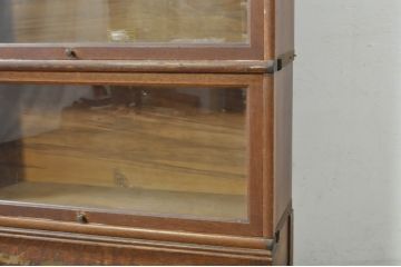 イギリスアンティーク　The Globe-Wernicke Co Ltd(ザ・グローブ・ウェルニッケ)　オーク材　引き出し2杯付き　木の風合いを楽しめるレトロナチュラルな雰囲気のスタッキングブックケース(本箱、本棚、書棚、ブックシェルフ、収納棚、戸棚、キャビネット、飾り棚、陳列棚、英国)(R-079950)