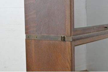イギリスアンティーク　The Globe-Wernicke Co Ltd(ザ・グローブ・ウェルニッケ)　オーク材　引き出し2杯付き　木の風合いを楽しめるレトロナチュラルな雰囲気のスタッキングブックケース(本箱、本棚、書棚、ブックシェルフ、収納棚、戸棚、キャビネット、飾り棚、陳列棚、英国)(R-079950)