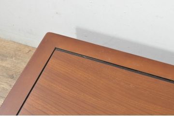 和製アンティーク　超美品　総欅(ケヤキ)材　脚の個性的なデザインが目を引く座卓(ローテーブル、センターテーブル、リビングテーブル)(R-079951)