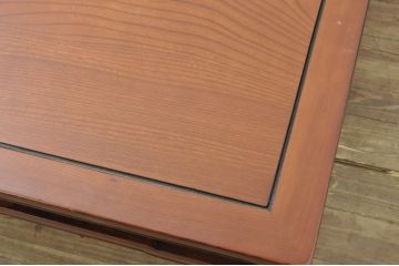 和製アンティーク　超美品　総欅(ケヤキ)材　脚の個性的なデザインが目を引く座卓(ローテーブル、センターテーブル、リビングテーブル)(R-079951)