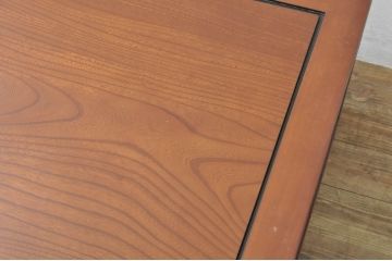 和製アンティーク　超美品　総欅(ケヤキ)材　脚の個性的なデザインが目を引く座卓(ローテーブル、センターテーブル、リビングテーブル)(R-079951)