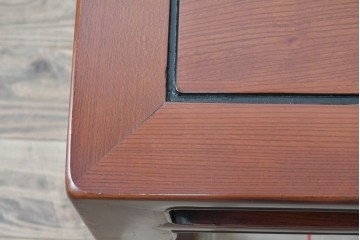 和製ヴィンテージ　超美品　総欅(ケヤキ)材　脚の個性的なデザインが目を引く座卓　(R-079951)