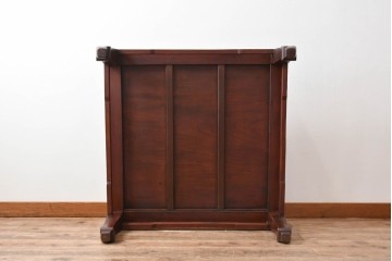 和製ヴィンテージ　超美品　総欅(ケヤキ)材　脚の個性的なデザインが目を引く座卓　(R-079951)