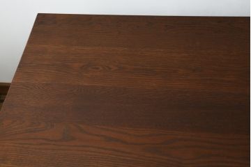 中古　ラフジュ工房オリジナル　ペイント　ヴィンテージ感漂うレトロなデザインの格納スツール6脚付き鉄脚テーブル(6人掛け、6P、ダイニングテーブル、作業台、ワークテーブル)(R-079952)