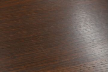 中古　ラフジュ工房オリジナル　ペイント　ヴィンテージ感漂うレトロなデザインの格納スツール6脚付き鉄脚テーブル(6人掛け、6P、ダイニングテーブル、作業台、ワークテーブル)(R-079952)