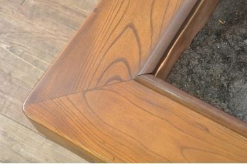 和製アンティーク　美品　総欅(ケヤキ)材　和の情緒豊かな佇まいが魅力の関西火鉢(囲炉裏、座卓、木製火鉢、長火鉢、ローテーブル)(R-079953)