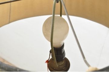 和製アンティーク　大正ロマンな雰囲気香る古い洋館のフロアスタンド(フロアランプ、スタンド照明、シェードライト、布シェード)(R-079960)