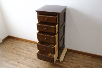 中古　美品!!　松本民芸家具　シンプルで使い勝手の良いA型小物整理タンス(チェスト、サイドチェスト、引き出し)(定価約29万円)(R-079962)