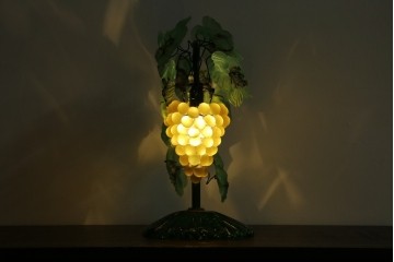 中古　美品!!　イタリア　トーソー社(TOSO CESARE)　ムラーノガラス(MURANO)　ブドウ(葡萄、ぶどう)　1灯　空間のアクセントになるテーブルスタンド　(R-079964)