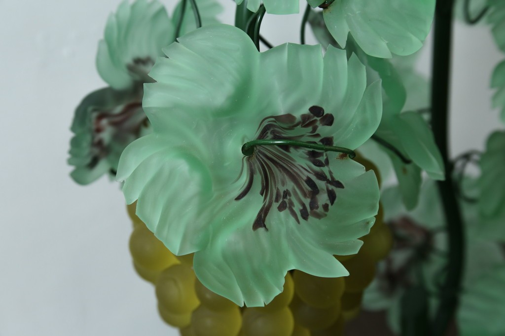 中古　美品!!　イタリア　トーソー社(TOSO CESARE)　ムラーノガラス(MURANO)　ブドウ(葡萄、ぶどう)　1灯　空間のアクセントになるテーブルスタンド　(R-079964)