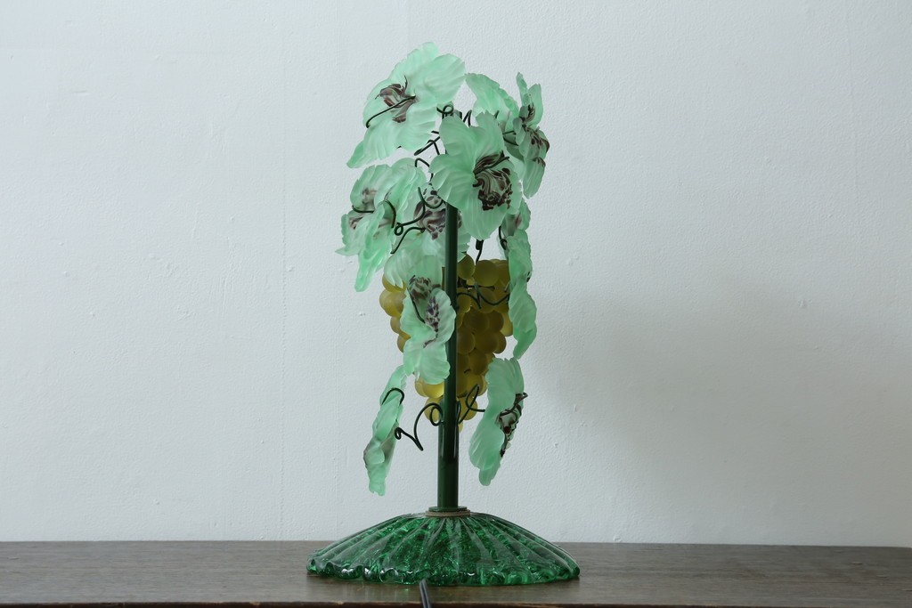 中古　美品!!　イタリア　トーソー社(TOSO CESARE)　ムラーノガラス(MURANO)　ブドウ(葡萄、ぶどう)　1灯　空間のアクセントになるテーブルスタンド　(R-079964)