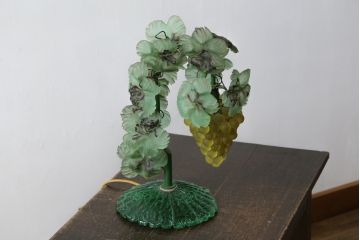 中古　美品!!　イタリア　トーソー社(TOSO CESARE)　ムラーノガラス(MURANO)　ブドウ(葡萄、ぶどう)　1灯　空間のアクセントになるテーブルスタンド(テーブルライト、卓上ランプ、ベネチアングラス、ムラノガラス)(R-079964)