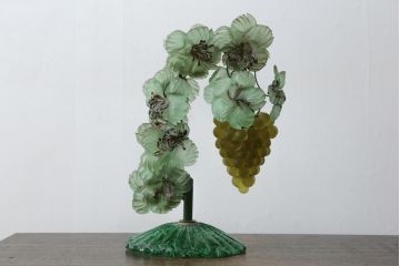 中古　美品!!　イタリア　トーソー社(TOSO CESARE)　ムラーノガラス(MURANO)　ブドウ(葡萄、ぶどう)　1灯　空間のアクセントになるテーブルスタンド(テーブルライト、卓上ランプ、ベネチアングラス、ムラノガラス)(R-079964)
