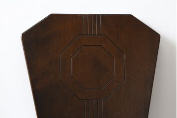 中古　廃盤モデル　星野民芸(星野民藝)　桜材　個性的なデザインが存在感を放つダイニングチェア2脚セット(板座チェア、アームレスチェア、椅子、イス、バラ売り可能)(R-079967)