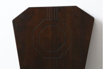 中古　廃盤モデル　星野民芸(星野民藝)　桜材　個性的なデザインが存在感を放つダイニングチェア2脚セット(板座チェア、アームレスチェア、椅子、イス、バラ売り可能)(R-079968)
