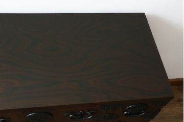 中古　美品　岩谷堂箪笥　漆塗り　力強い杢目と存在感のある金具が魅力的な衣装箪笥(和たんす、整理タンス、収納箪笥、引き出し、サイドチェスト)(R-079970)