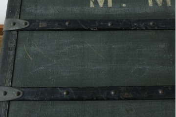 フランスアンティーク　Paul Romand PARIS　大振りサイズ!!　ヴィンテージスタイルのお部屋づくりにもってこいの男前な船トランク　(R-079972)