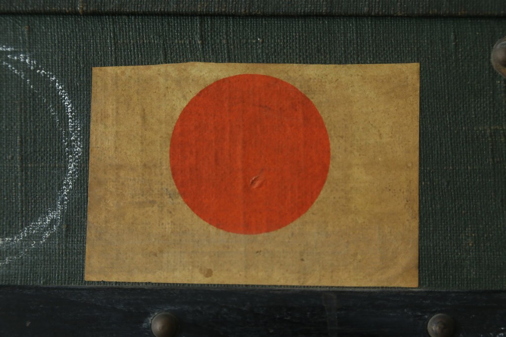 フランスアンティーク　Paul Romand PARIS　大振りサイズ!!　ヴィンテージスタイルのお部屋づくりにもってこいの男前な船トランク　(R-079972)