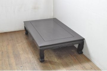 和製ビンテージ　美品　高級品!!　指物工芸家具　紫檀(シタン)材　漆塗り　上品な彫りの意匠が魅力的な座卓(ローテーブル、センターテーブル、ヴィンテージ)(R-079974)