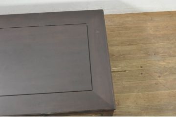 和製ビンテージ　美品　高級品!!　指物工芸家具　紫檀(シタン)材　漆塗り　上品な彫りの意匠が魅力的な座卓(ローテーブル、センターテーブル、ヴィンテージ)(R-079974)