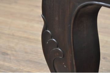 和製ビンテージ　美品　高級品!!　指物工芸家具　紫檀(シタン)材　漆塗り　上品な彫りの意匠が魅力的な座卓(ローテーブル、センターテーブル、ヴィンテージ)(R-079974)