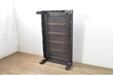 和製ビンテージ　美品　高級品!!　指物工芸家具　紫檀(シタン)材　漆塗り　上品な彫りの意匠が魅力的な座卓(ローテーブル、センターテーブル、ヴィンテージ)(R-079974)