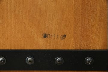 和製ビンテージ　飛騨高山　柏木工(カシワ木工、KASHIWA)　木のぬくもりを感じるロッキングチェア(アームチェア、板座チェア、揺り椅子、いす、イス、ヴィンテージ)(R-079981)