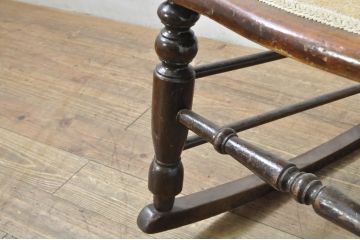 イギリスアンティーク　花のデザインがアクセントのロッキングチェア(揺り椅子、イス、英国)(R-079982)