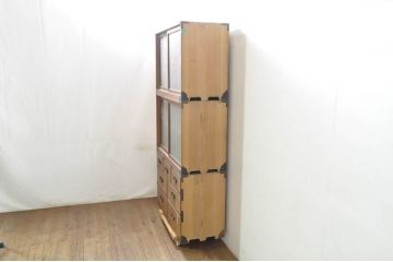 和製アンティーク　激レア!!　5台揃い!!　明治から続く万屋の三尺収納棚(収納タンス、食器棚、カップボード、戸棚、キャビネット、引き出し)(R-079984)