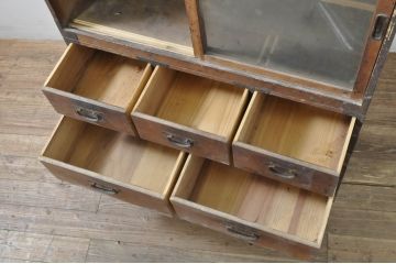 和製アンティーク　激レア!!　5台揃い!!　明治から続く万屋の三尺収納棚(収納タンス、食器棚、カップボード、戸棚、キャビネット、引き出し)(R-079986)