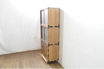 和製アンティーク　激レア!!　5台揃い!!　明治から続く万屋の三尺収納棚(収納タンス、食器棚、カップボード、戸棚、キャビネット、引き出し)(R-079987)