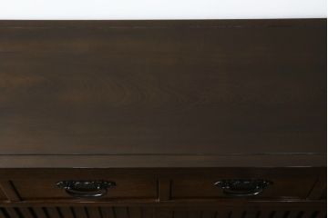 中古　高級　銘木　鉄刀木(タガヤサン)　総無垢(ムク)材　和モダンテイストのお部屋づくりに取り入れたい水屋箪笥サイドボード(収納棚、戸棚、食器棚、カップボード、サイドキャビネット)(R-079989)
