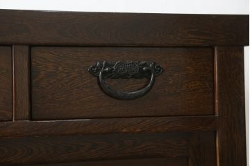 中古　高級　銘木　鉄刀木(タガヤサン)　総無垢(ムク)材　和モダンテイストのお部屋づくりに取り入れたい水屋箪笥サイドボード(収納棚、戸棚、食器棚、カップボード、サイドキャビネット)(R-079989)