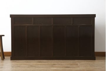 中古　高級　銘木　鉄刀木(タガヤサン)　総無垢(ムク)材　和モダンテイストのお部屋づくりに取り入れたい水屋箪笥サイドボード(収納棚、戸棚、食器棚、カップボード、サイドキャビネット)(R-079989)
