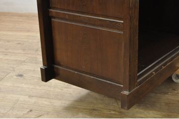 中古　高級　銘木　鉄刀木(タガヤサン)　総無垢(ムク)材　和モダンテイストのお部屋づくりに取り入れたい水屋箪笥(収納棚、戸棚、食器棚、カップボード、キャビネット)(R-079990)