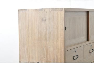 和製ビンテージ　三段重ね　和の雰囲気を高める総桐箪笥(和箪笥、並厚、衣装タンス、桐たんす、着物箪笥、引き出し、ヴィンテージ)(R-079992)