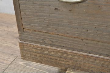 和製ビンテージ　三段重ね　三方桐材　和の雰囲気を高める桐箪笥(和箪笥、並厚、衣装タンス、桐たんす、着物箪笥、引き出し、ヴィンテージ)(R-079993)