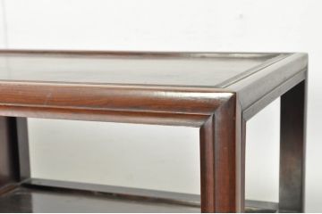 和製アンティーク　希少な古作造り　総紫檀(シタン)材　シックな色合いと上品な佇まいが魅力の茶棚(飾り棚、戸棚、収納棚、引き出し)(R-079996)