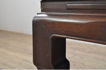 和製アンティーク　希少な古作造り!!　総紫檀(シタン)材　凝った脚のデザインが目を惹く重厚な座卓(ローテーブル、センターテーブル、リビングテーブル)(R-079998)