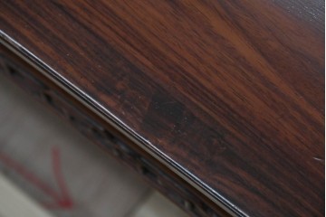 和製アンティーク　希少な古作造り!!　総紫檀(シタン)材　凝った意匠が目を惹く重厚な座卓　(R-079998)