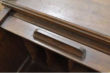 和製アンティーク　リメイクベース!!　古いナラ(楢)材のロールトップデスクの上部(在宅ワーク、在宅用ワークデスク)(R-079999)