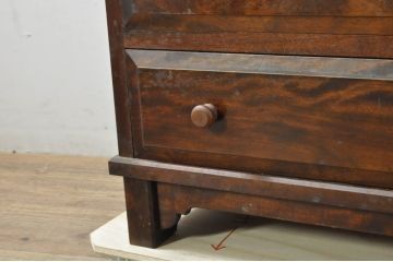 和製ビンテージ　美品　国産民芸家具　落ち着いた佇まいが魅力的な作りの良い幅狭ライティングビューロー(ビューロー、ワークデスク、簿記机、在宅用、在宅ワーク用、ヴィンテージ)(R-080002)
